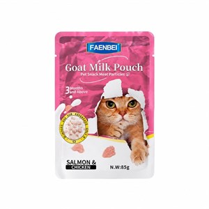 پوچ گربه بالغ فنبی مدل Goat Milk طعم مرغ و سالمون وزن 85 گرم