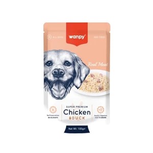 پوچ سگ ونپی مدل “Wanpy Super Premium” با طعم مرغ و اردک وزن 100 گرم