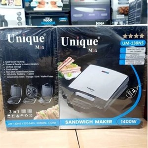 ساندویچ ساز 3 کاره یونیک- Unique مدل UM130NS با بدنه استیل
