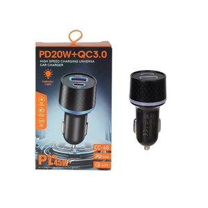 شارژر فندکی PD و فست دو پورت مدل CC-68 45W سفید
