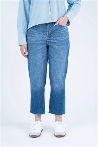 شلوار جین آبی ریگورال کراپ زنانه Threejeans کد 23071