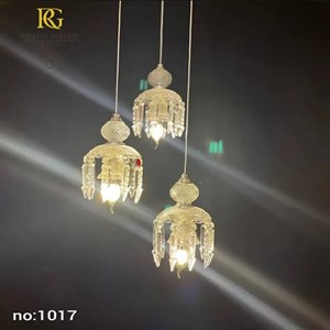 لوستر آویزی 3 شاخه مدرن با کریستال وارداتی
