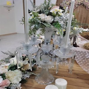 ست شمعدان و استند کریستالی بلوری لاکچری
