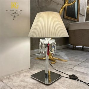 آباژور پایه کوتاه تورچ کریستالی رنگ نسکافه ای