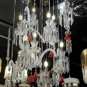 لوستر آویزی مدرن بلوری سبک ریسه ای باکارات