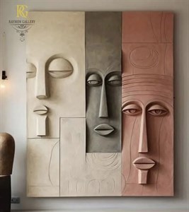 تابلو چهره مدرن برجسته (سه چهره)