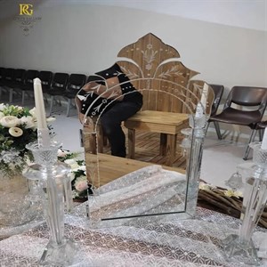 ست آینه و شمعدان دست‌ساز کریستالی سبک باکارا