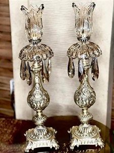 شمعدان دکوری نقره ای طرح سلطنتی