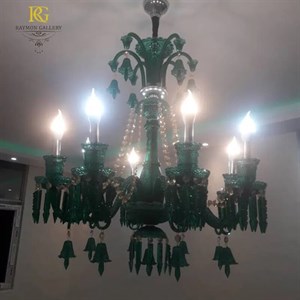 لوستر باکارات سبز زمردی کریستالی لاکچری