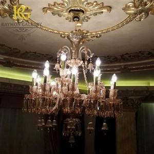 لوستر باکارات 12 شاخه زنیت عسلی
