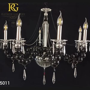 لوستر مرواریدی مدرن مشکی نقره ای (8 شاخه)
