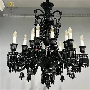 لوستر  مشکی وارداتی کریستالی مجلل (12 شاخه)
