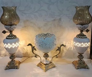 ست دکوراتیو کلاسیک سه‌تایی با پایه طلایی