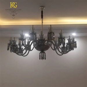 لوستر بیضی نقره ای زنیت فرم منحنی (16 شاخه)