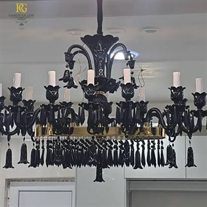 لوستر باکارات مشکی خطی طراحی جدید12 شاخه