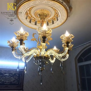 لوستر جام بلور منحی اشرافی دست ساز (8 شاخه)