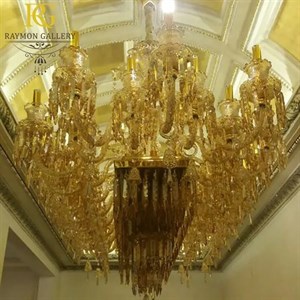 لوستر باکارات 24 شعله خطی (لاینر) عسلی