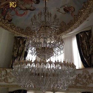 لوستر باکارا طلایی سلطنتی سبک باروک مدرن (144 شاخه)