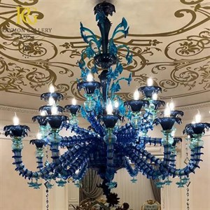 لوستر رزنیکا مورانو رنگ آبی اشرافی(24 شاخه)