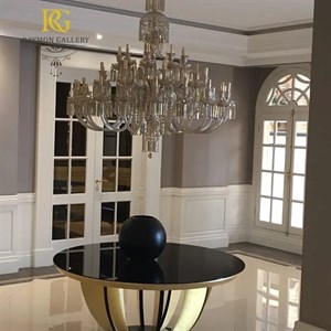 لوستر باکارات شیشه ای کرومی طبقاتی (32 شاخه)