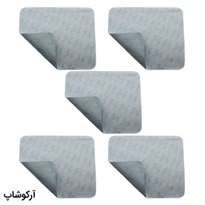 بسته 5 عددی دستمال عینک از جنس میکروفایبر، رنگ آبی و طرح دار کد 992887-5