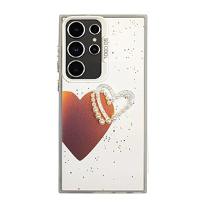قاب گوشی سامسونگ Galaxy S22 Ultra مدل قلب مرواریدی کد 01