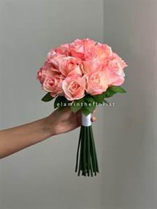 دسته گل مصنوعی عروس رز هلندی گلبهی تیره