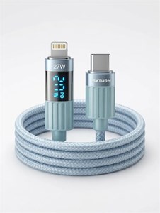 کابل شارژ سریع تایپ سی به لایتنینگ 27 وات 1 متری SATURN سترن SC11CL