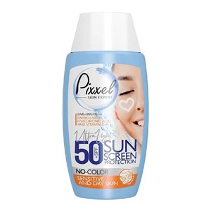 کرم ضدآفتاب بی‌رنگ پیکسل SPF50 مدل Sensitive، مناسب پوست‌های خشک و حساس، حجم 50 میلی‌لیتر