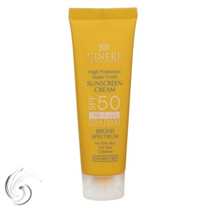 کرم ضدآفتاب بی‌رنگ سینره مدل SPF50 مناسب پوست چرب، حجم 50 میلی‌لیتر