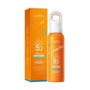 اسپری ضدآفتاب بدون رنگ سادور SPF 50 مدل سبک محافظ UVA ، UVB و PA حاوی آبرسان مناسب انواع پوست حجم 150 میلی لیتر