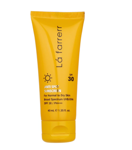کرم ضدآفتاب و ضدلک بی‌رنگ لافارر مدل SPF30، مناسب پوست‌های خشک و معمولی، حجم 40 میلی‌لیتر