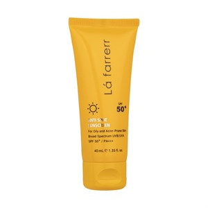 کرم ضدآفتاب و ضدلک بی‌رنگ لافارر مدل SPF50، مناسب پوست‌های چرب، حجم 40 میلی‌لیتر
