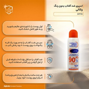 اسپری ضدآفتاب وکالی مدل 90، حجم 230 میلی‌لیتر