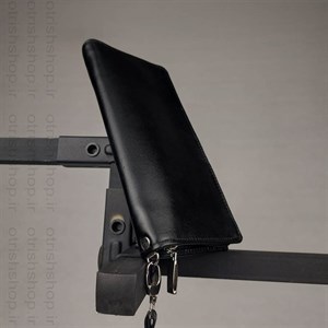 کیف دسته چک چرم طبیعی گاوی - کیف مدارکی سازمانی با ۱۹ جای کارت، جای موبایل و قسمت زیپ دار