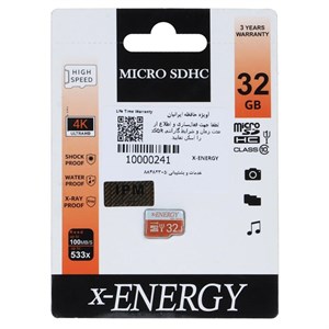 X-ENERGY 533X microSDXC U1 Class 10 - 100MB/s-32GB (گارانتی مادام العمر IPM)