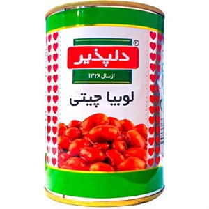 کنسرو خوراک لوبیا چیتی بدون قارچ دلپذیر 420 گرم
