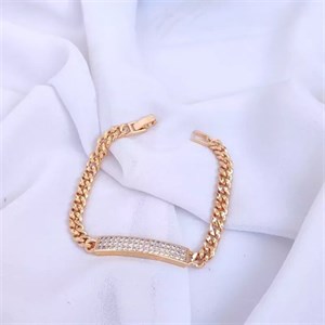 دستبند زنجیری ژوپینگ طرح کارتیر نگین‌دار