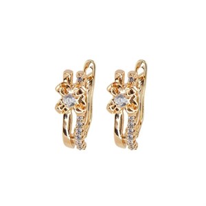 گوشواره ژوپینگ طرح گل نگین دار