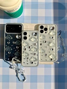 قاب ژله ای شفاف طرح ابر شاینی با آویز ابری گوشی آیفون 12 و آیفون 12 پرو