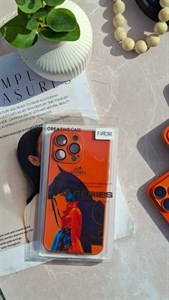 قاب هرمس طرح هنری نارنجی گوشی آیفون 16 پرو