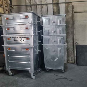 سطل زباله گالوانیزه 770 لیتری محدب