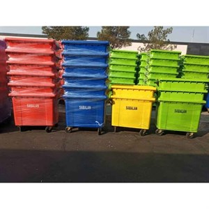 سطل زباله 1100 لیتری چرخدار سبلان