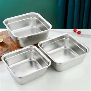 لگن استیل مربع یونیک 20 -22 - 24 - 26 - 28 - 30 سانت Unique  -  22cm * 22cm * 9cm