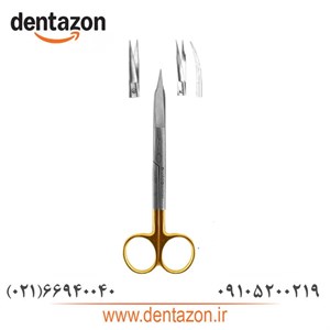 قیچی جراحی دسته طلایی دنتال دیوایس (صاف و کج)