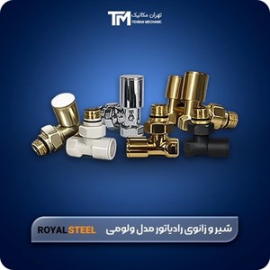 شیر و زانوی رادیاتور استیل رویال مدل ولومی