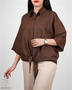 شومیز گره‌ای وارداتی لینن زنانه