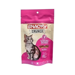 تشویقی گربه تقویت مفاصل و استخوان کرانچ اسنکی با طعم مرغ و پنیر Snacky Crunch Strong Bones Cat Treats With Chicken And Cheese وزن 60 گرم