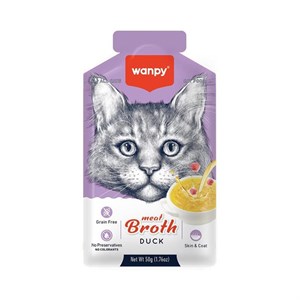 سوپ گربه با طعم اردک ونپی Wanpy Cat Meat Broth With Duck وزن 50 گرم