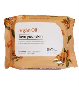 دستمال مرطوب بیول مدل Argan Oil – مناسب پوست خشک و حساس | بسته ۲۰ عدد
